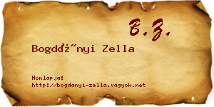 Bogdányi Zella névjegykártya
